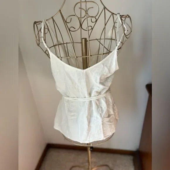 NWT Treasure & Bond Linen Blend Wrap Top White Size XS new with tags - Picture 10 of 11